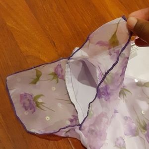 A purple see threw dress